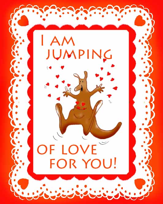 valentines day cards love kangaroo