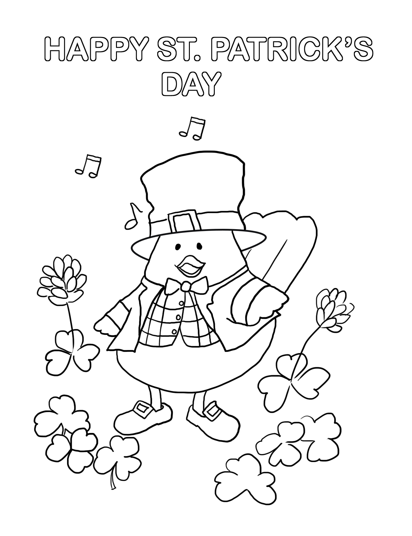 bird with happy st.Patrick's day greeting