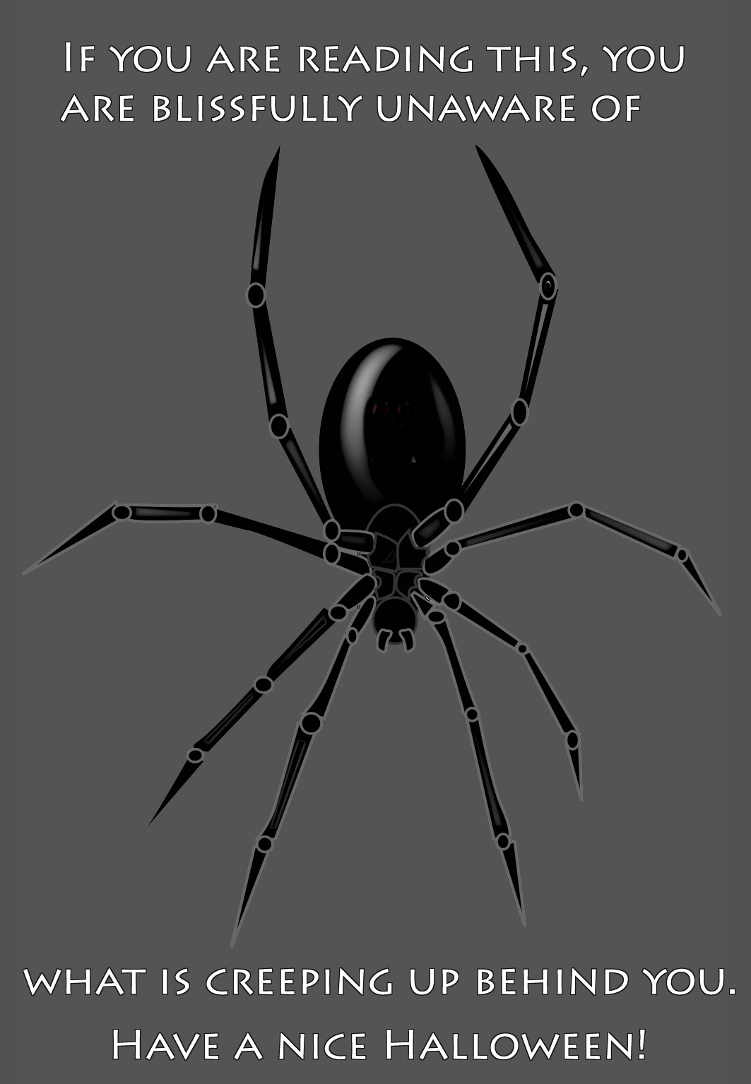 spider creeping up behind you card