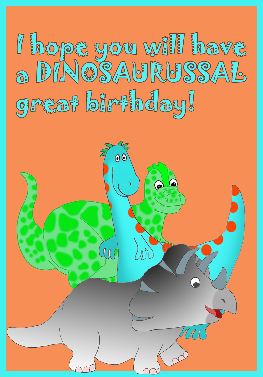 dinosaur birthday greeting card