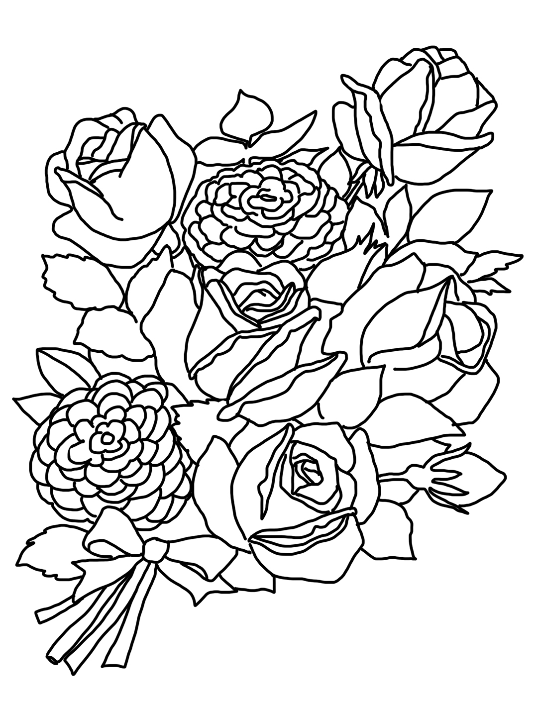 flower coloring pages rose sketches