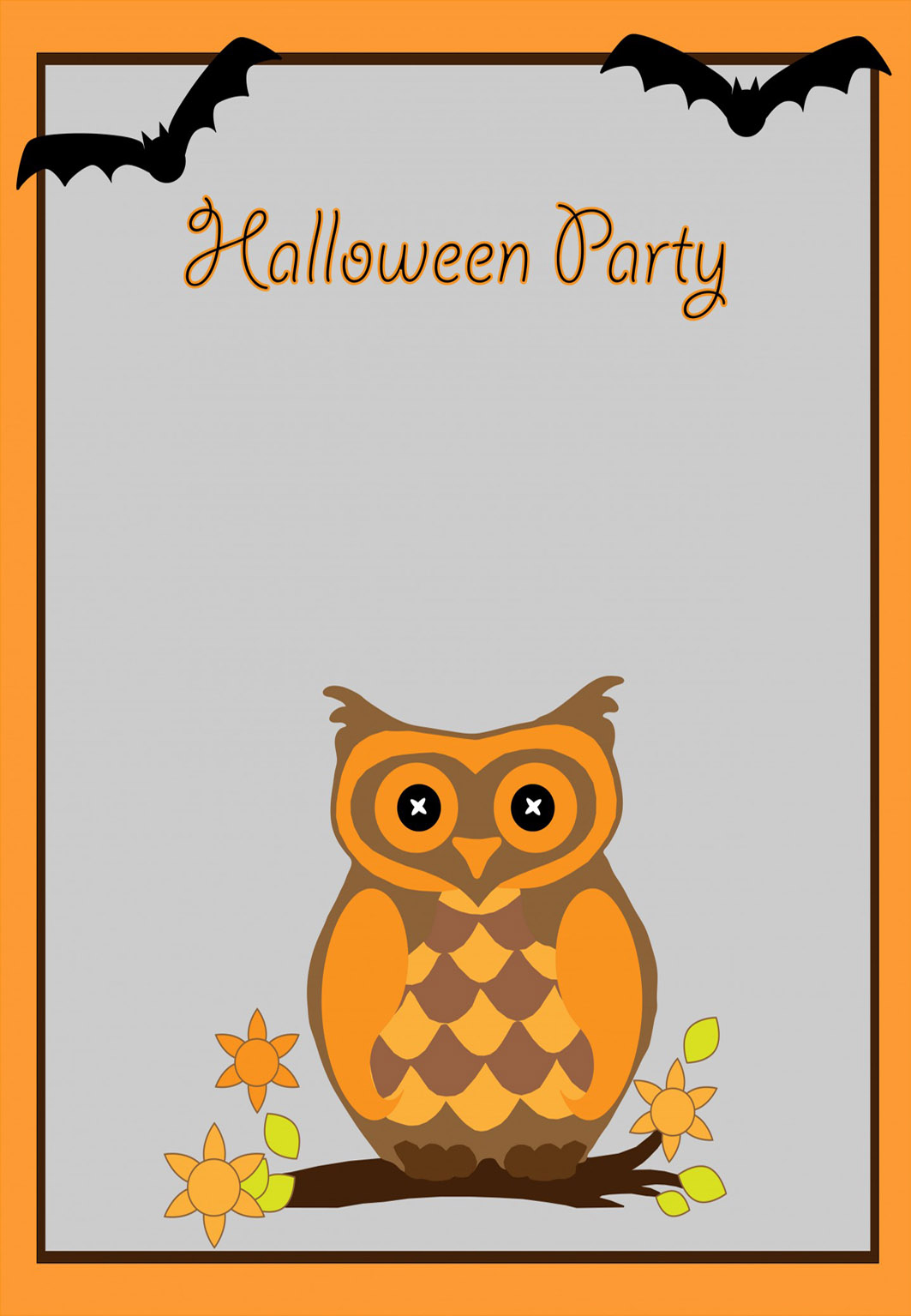 halloween invitation with owl