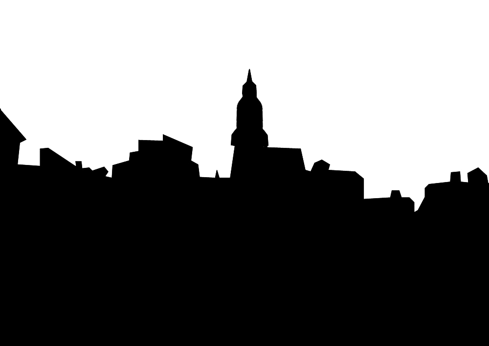 Skyline of Venice in silhouette