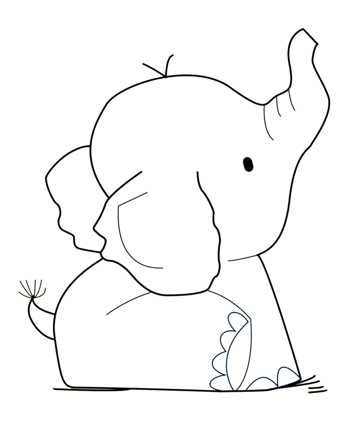 Funny Elephant Coloring Pages