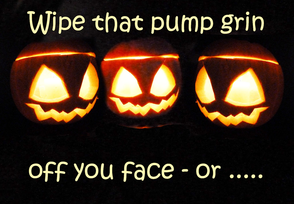 three pumpkin heads for Halloween