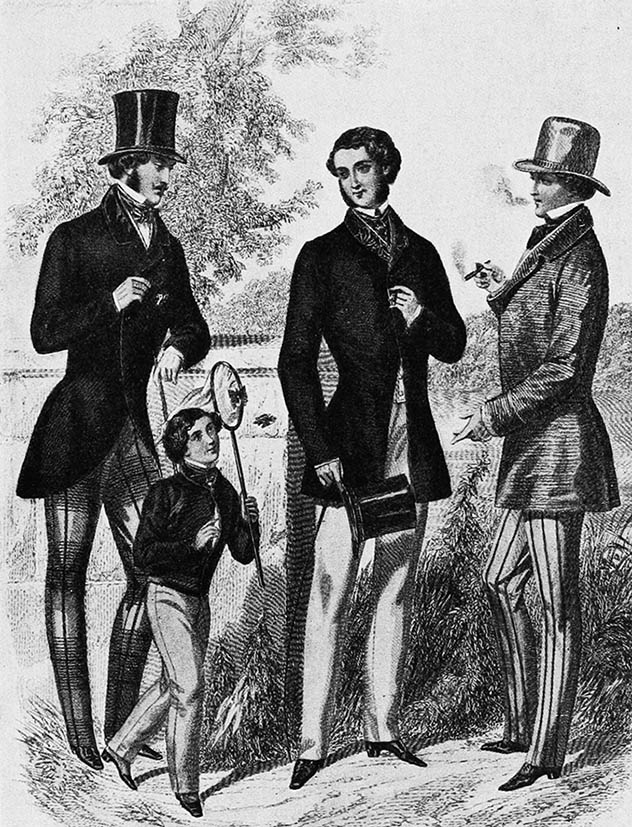 men's fashion clothes 1852 Victorian Era