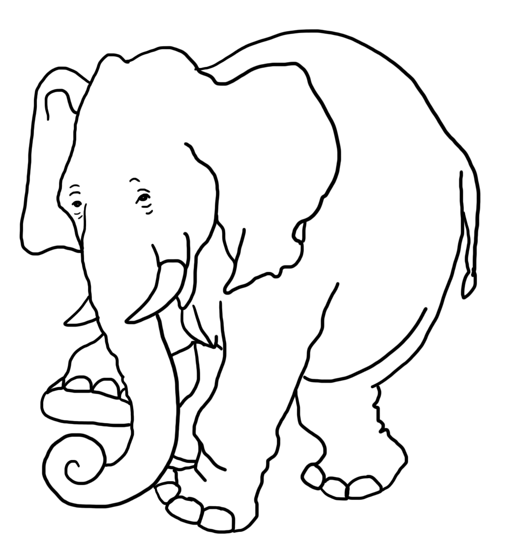 Funny Elephant Coloring Pages