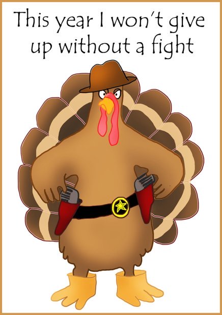 Thanksgiving greeting card with funny motive