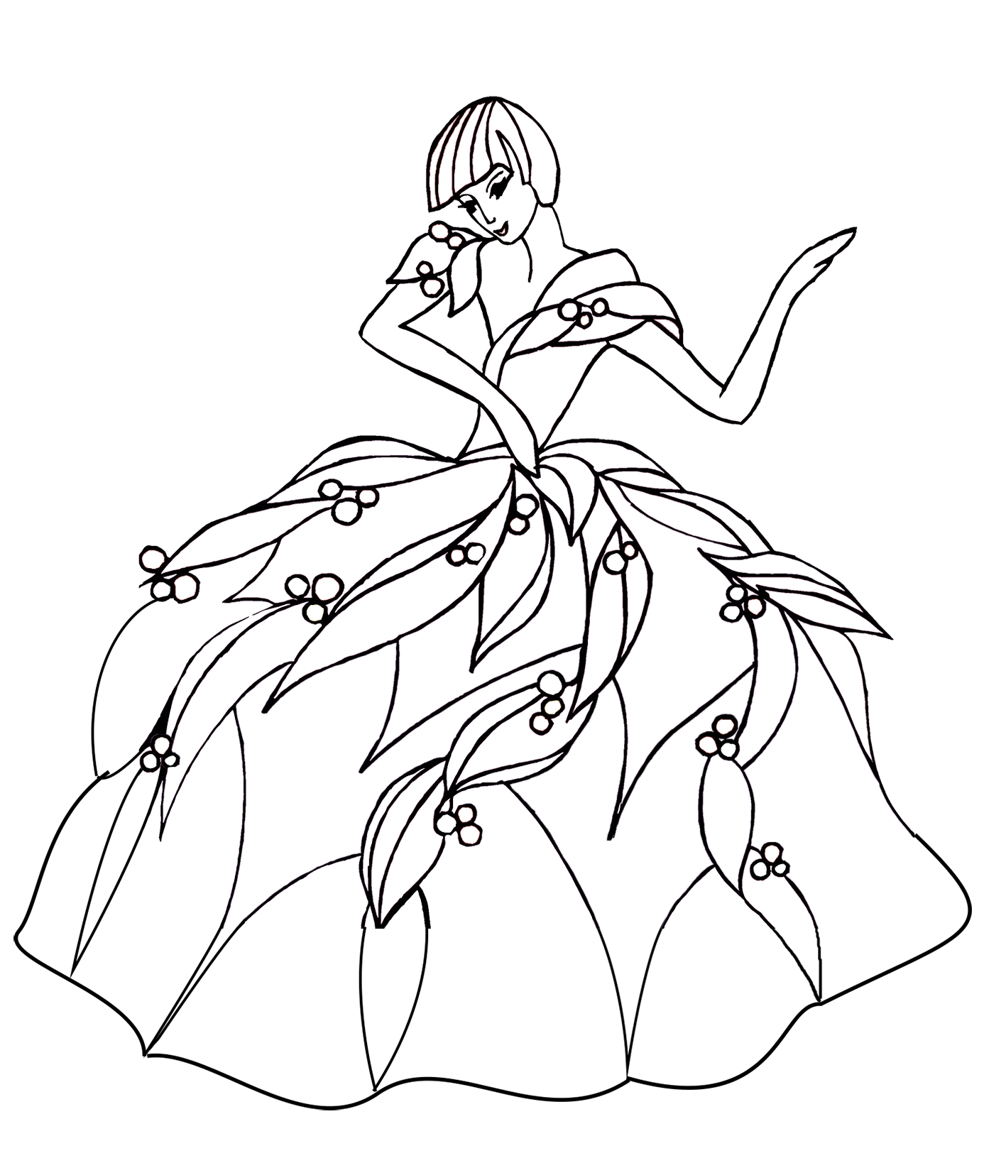 wonderful dance coloring page big dress