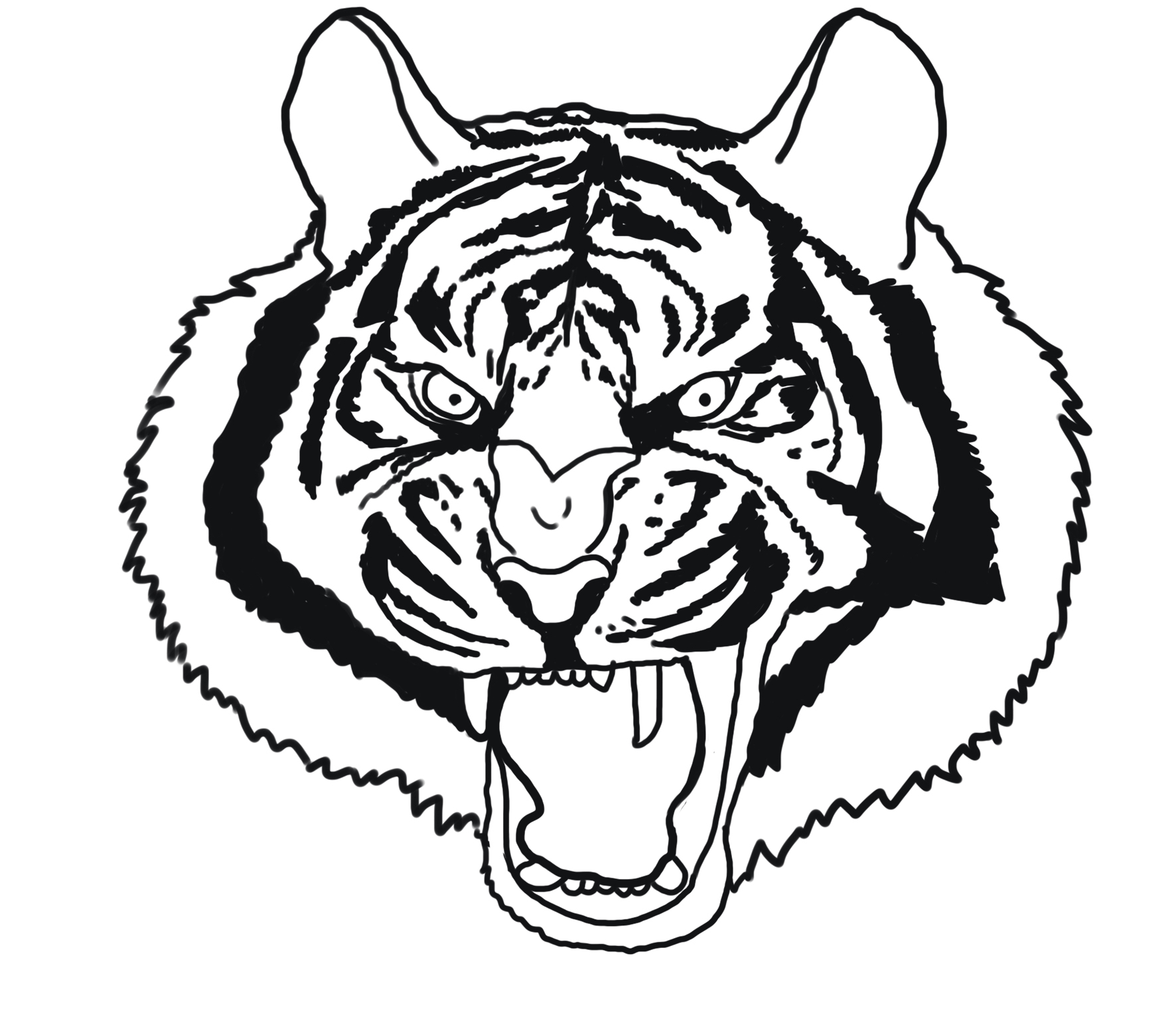 tiger face coloring page