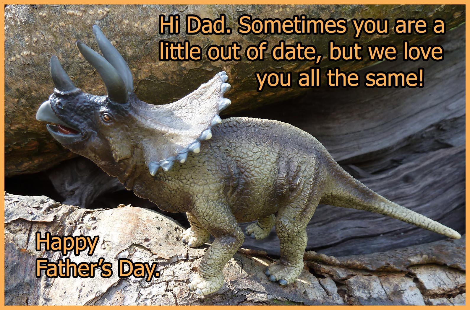 dinosaur greeting card for father's day