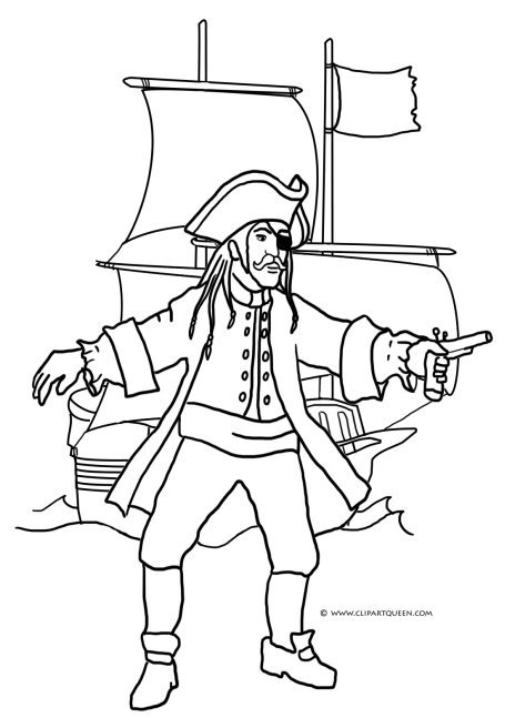 pirate coloring page ship revolver