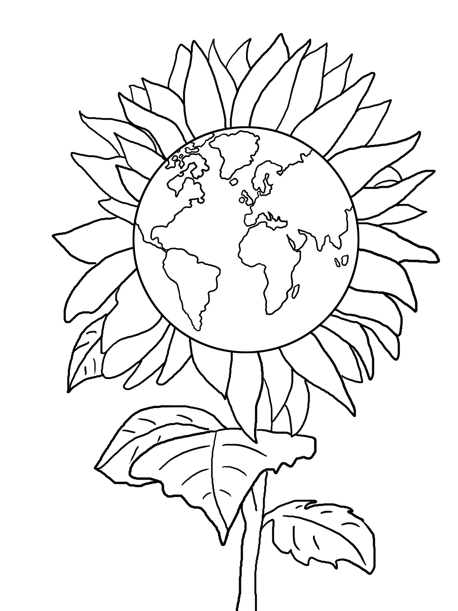 sun flower earth day sheet