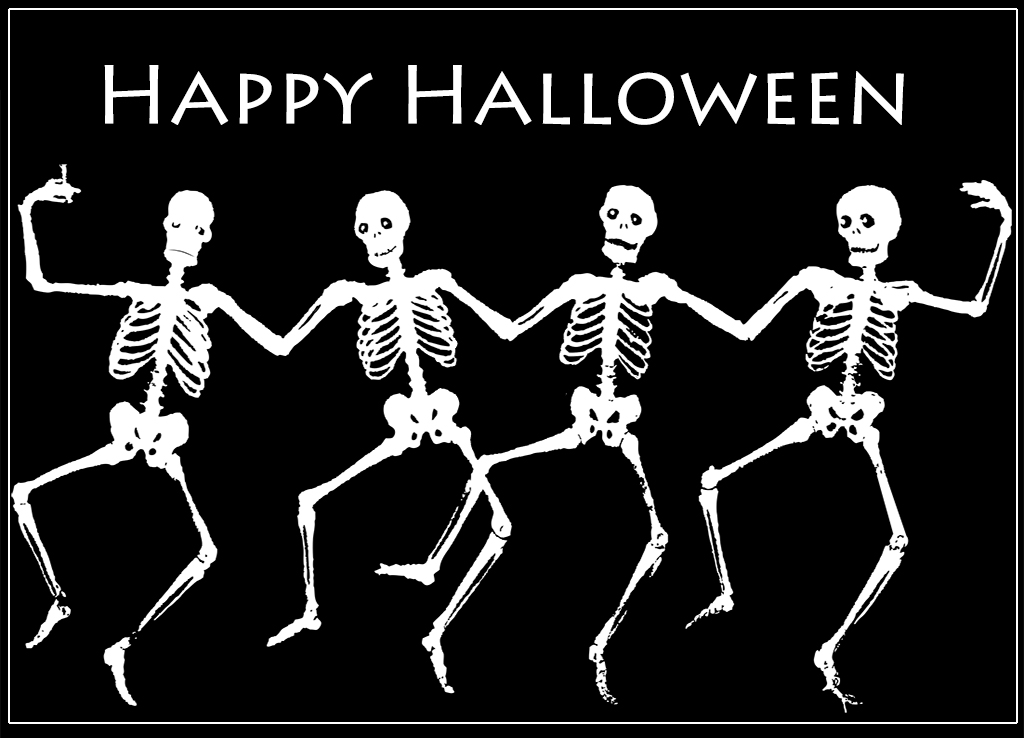 halloween greeting cards skeletons