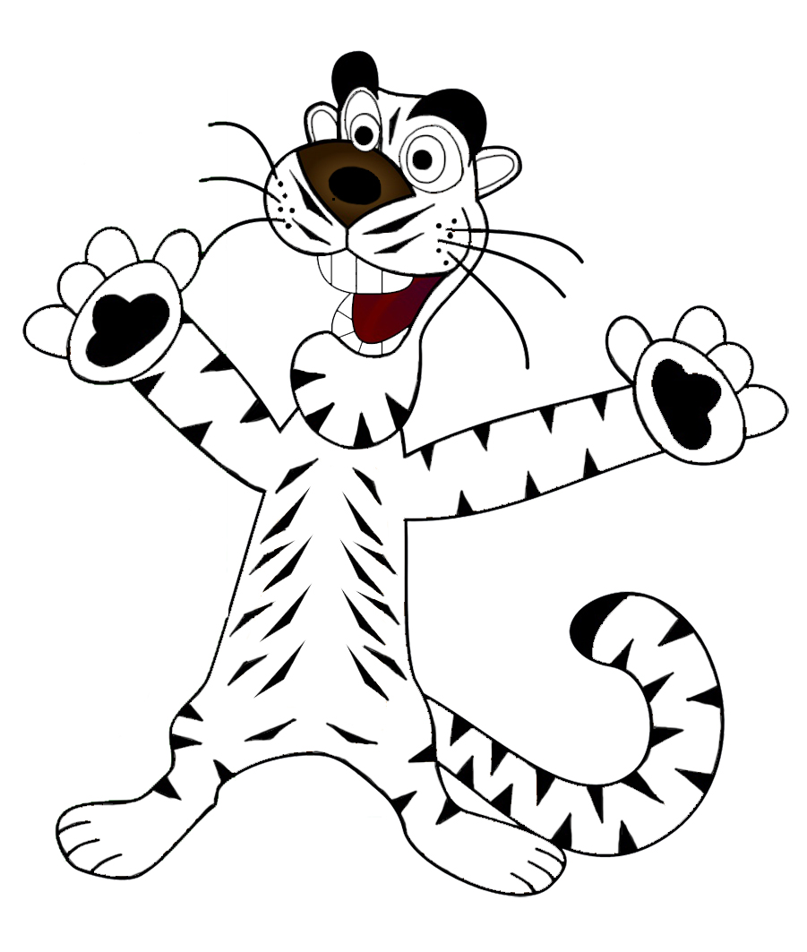 tiger coloring page funny tiger