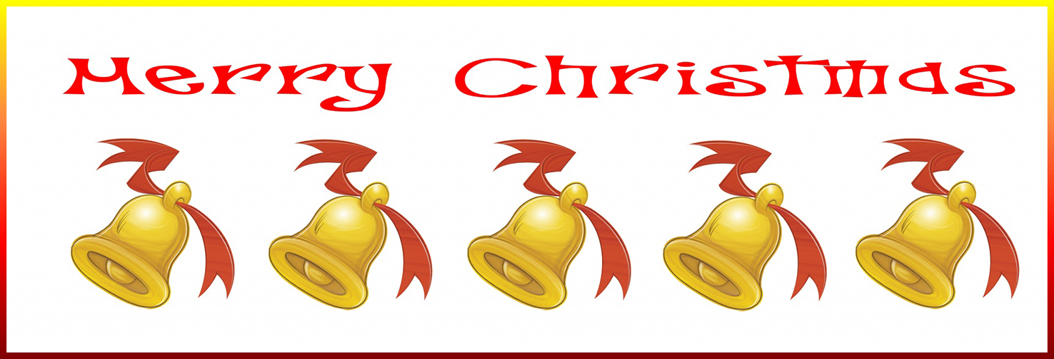 Merry Christmas border with bells