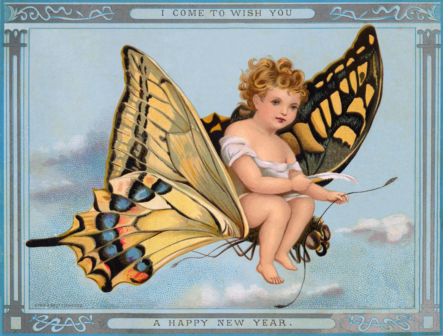 Old Happy New Year card