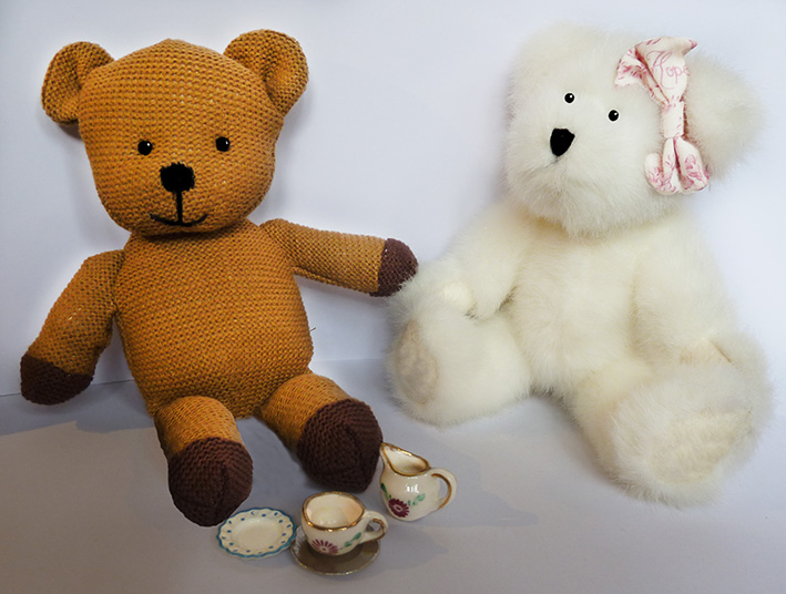 Tea party with two Teddy bears