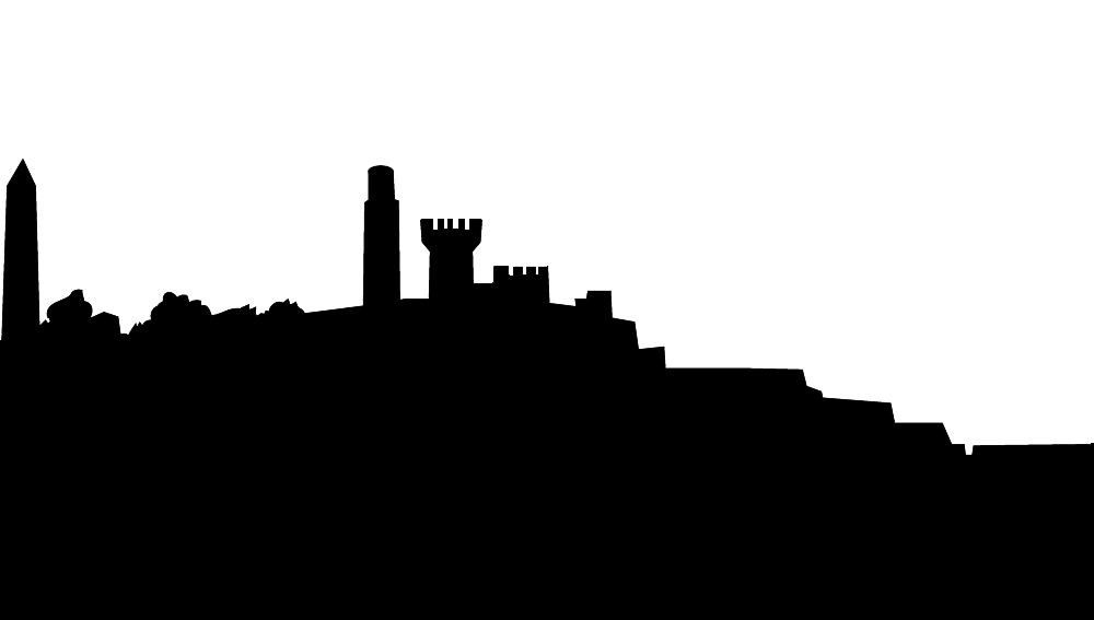 Skyline silhouette of Edinburgh