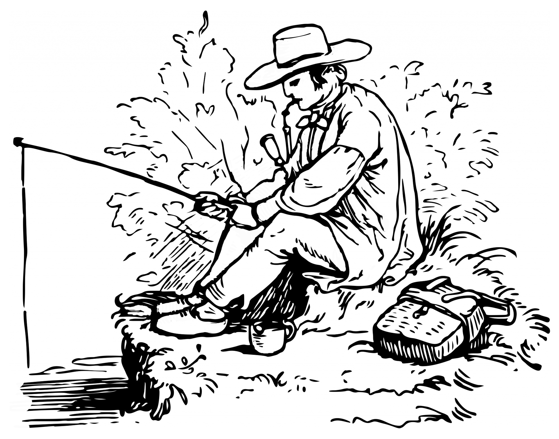 fisherman coloring page