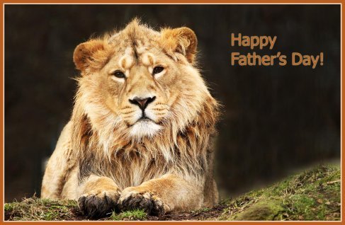 happy father's day card with lion