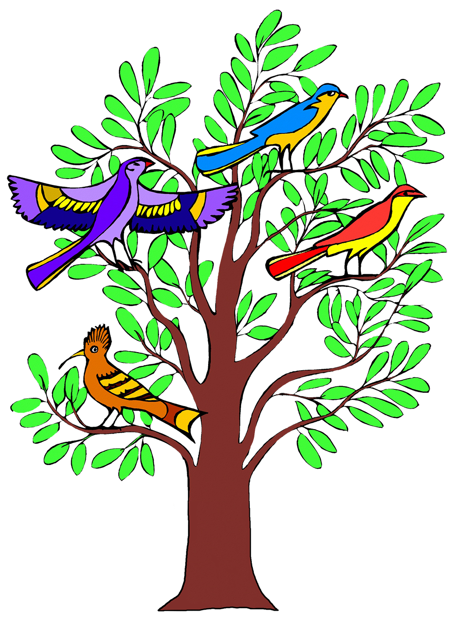 birds in a tree clipart