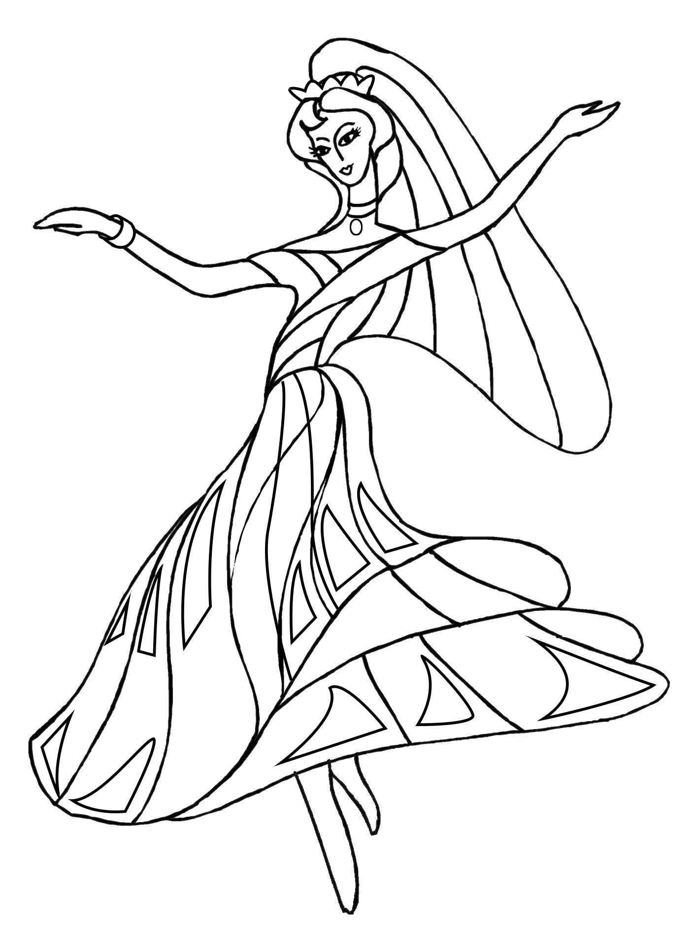 beautiful dancing princess for coloring