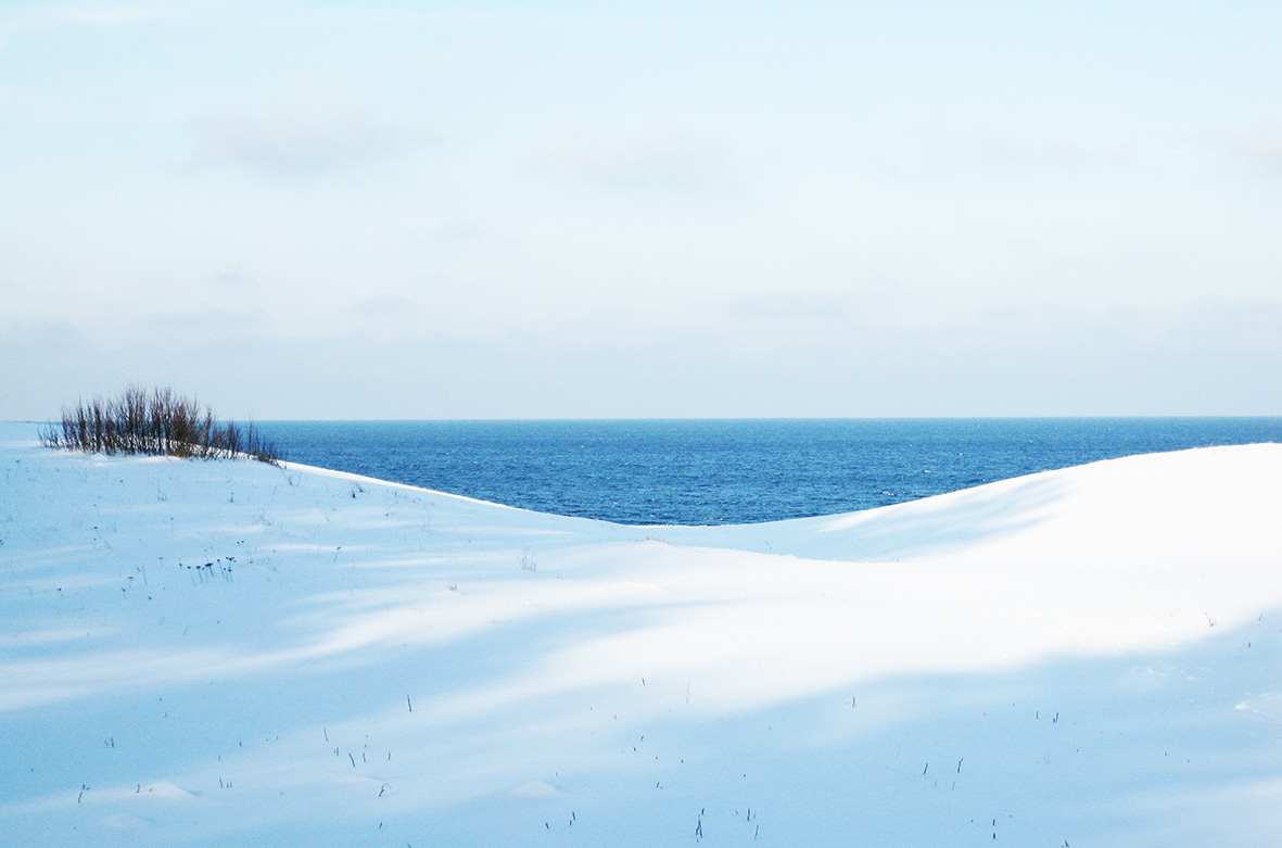 winter landscape and sea