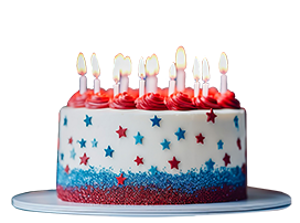 4th of July birthday cake clipart