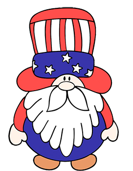 4th of July gnome clipart