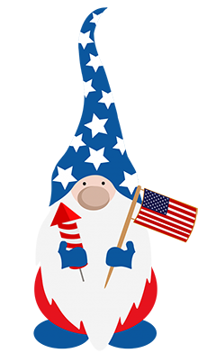 4th of July gnome clipart