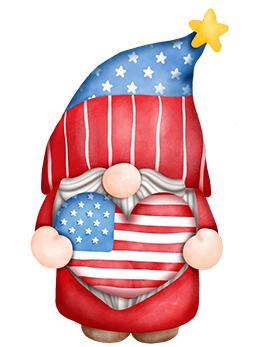 4th of July gnome with heart