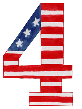 4th of July number 4 clipart