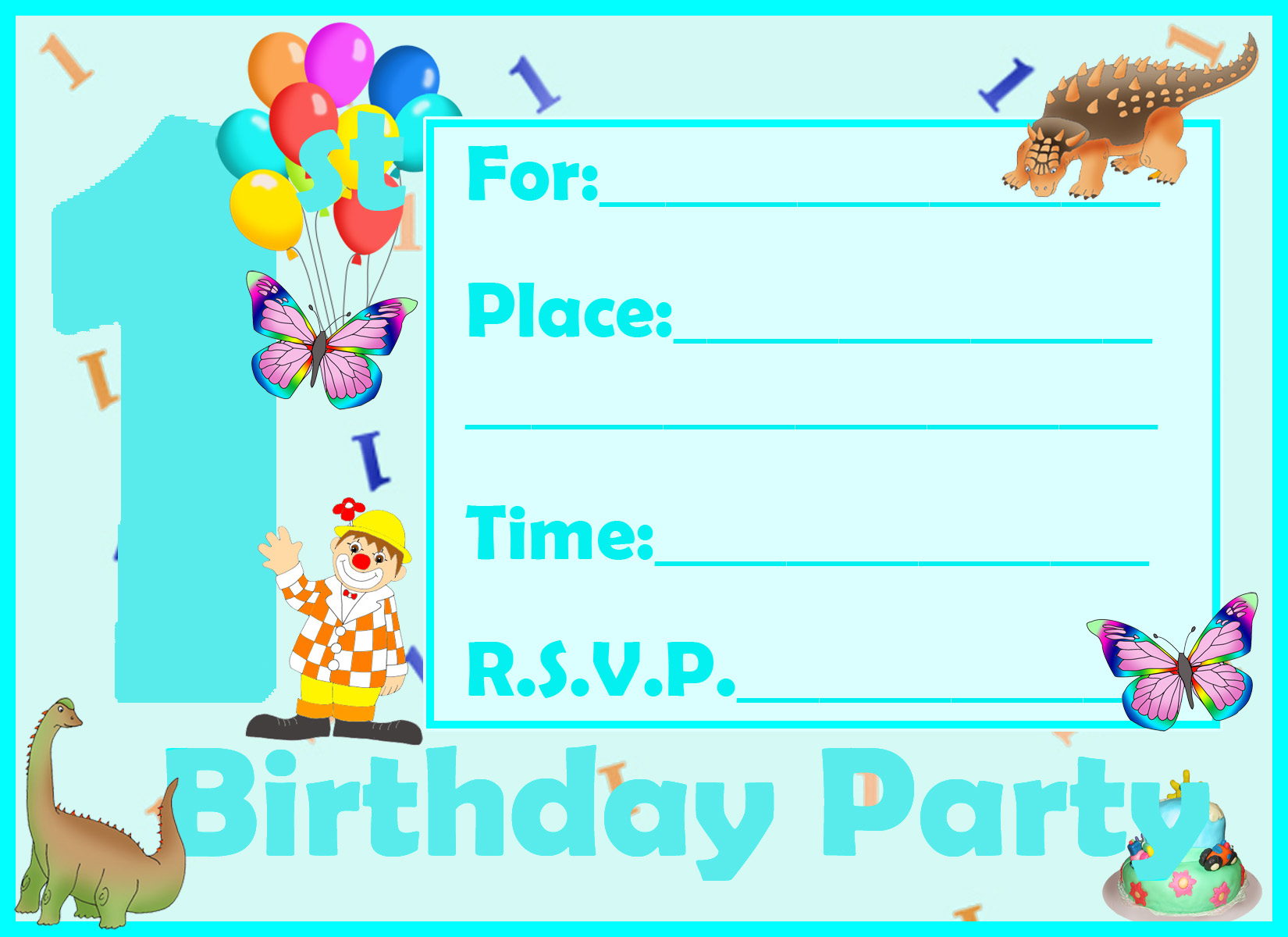 1st birthday invitation boy