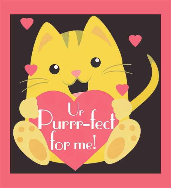 ur purrfect for me valentine card