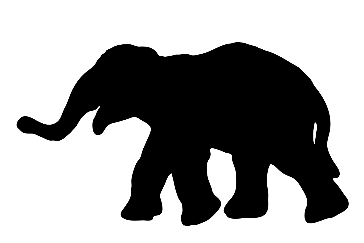 silhouette walking elephant