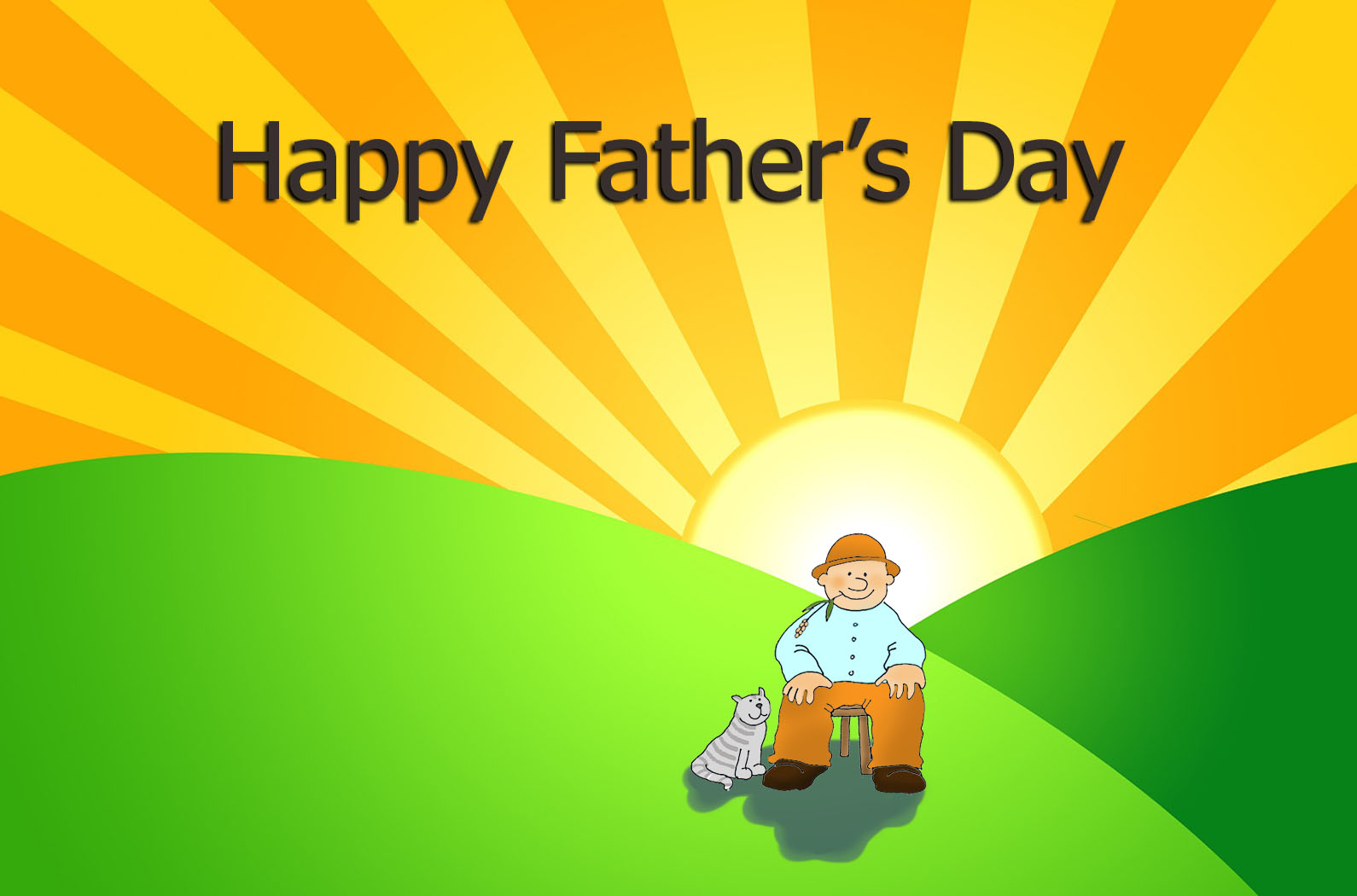 father's day greeting card with sunrise