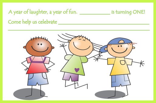 happy children birthday invitation
