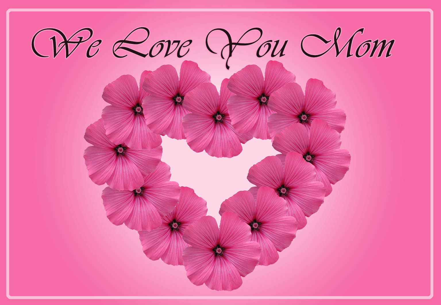 heart of pink flowers on Mother's Day