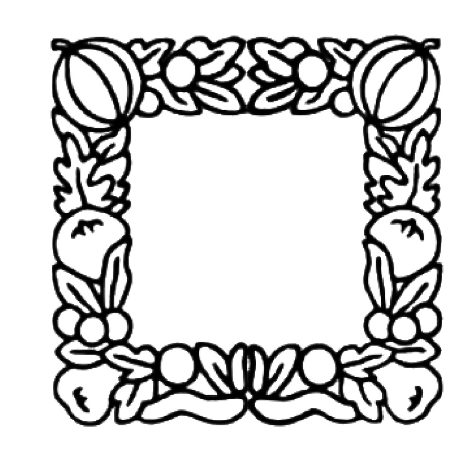 black and white fruit decoration clipart