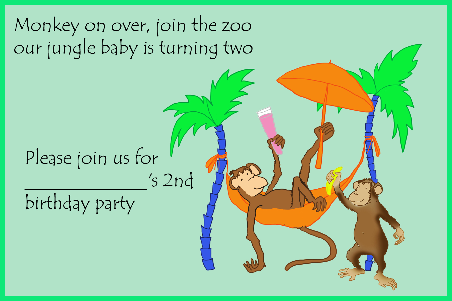 funny 2nd birthday invitation