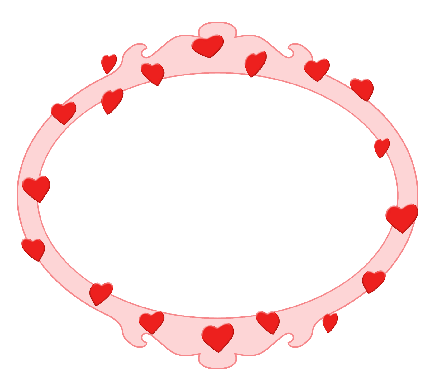 pink Valentine's Day frame with hearts