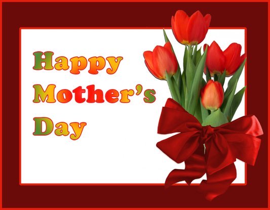 Mother's day greeting card with tulips