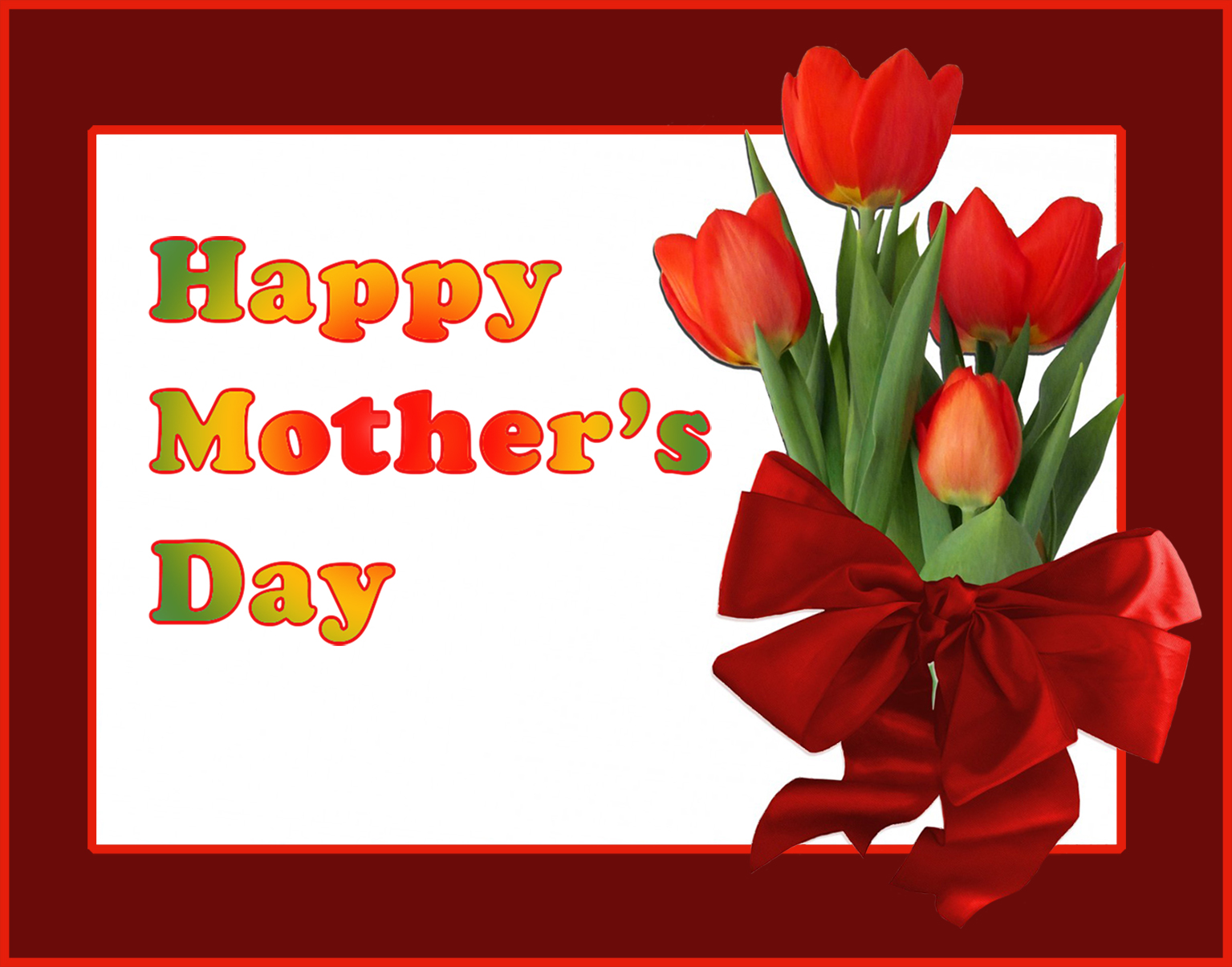 Mother's day greeting card with tulips