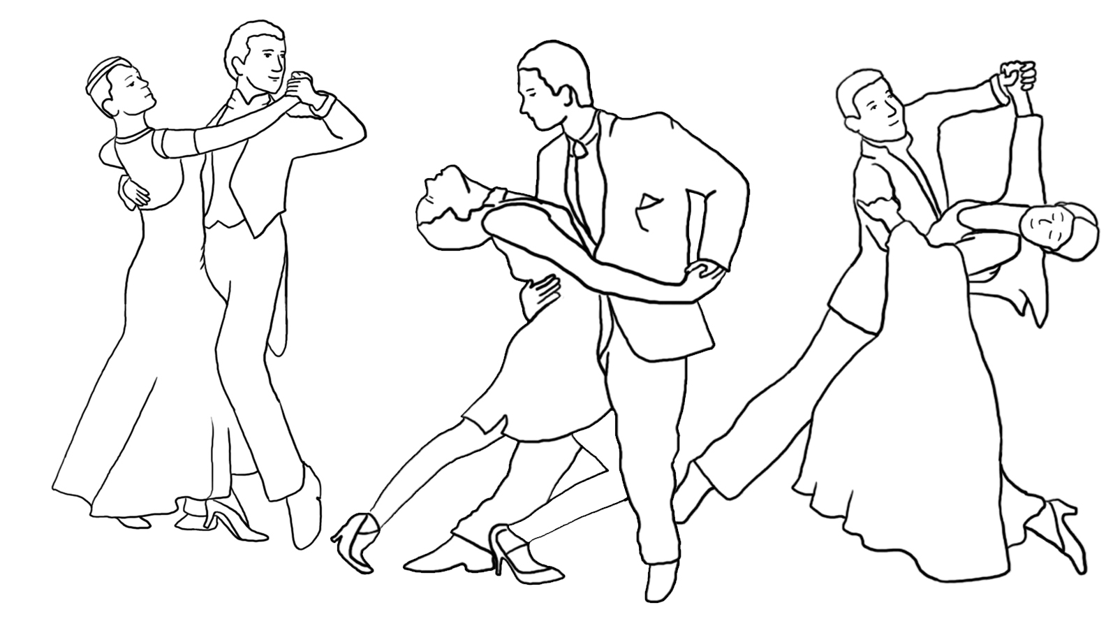 dance coloring page three couples