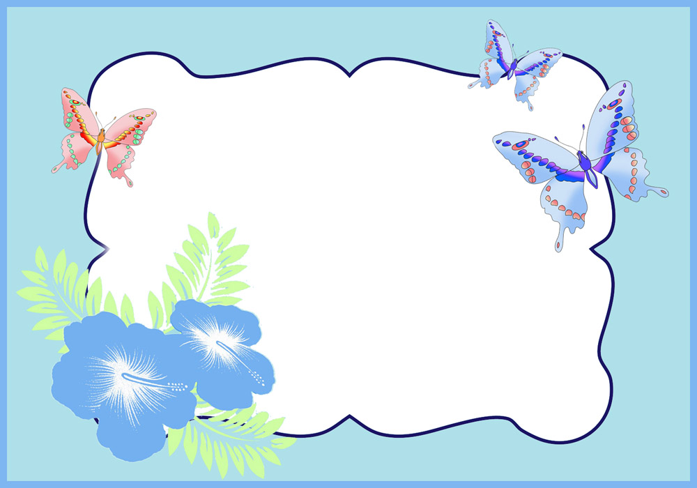 Blue butterfly frame