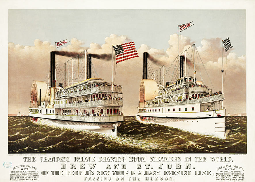 Victorian steam ships Hudson river