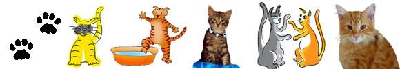 cat clip art border with different cats