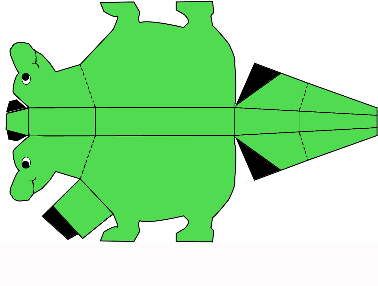 large template for folded dinosaur