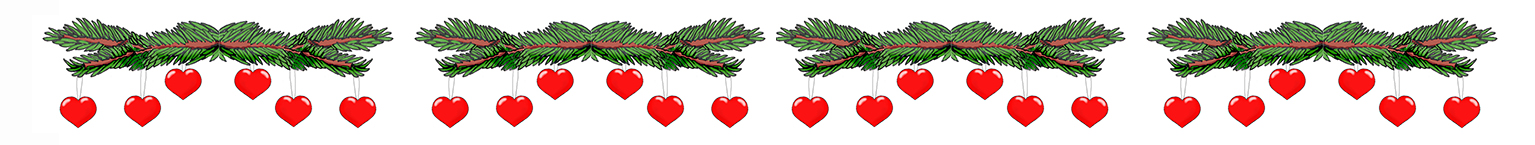 Christmas clip art border spruce hearts